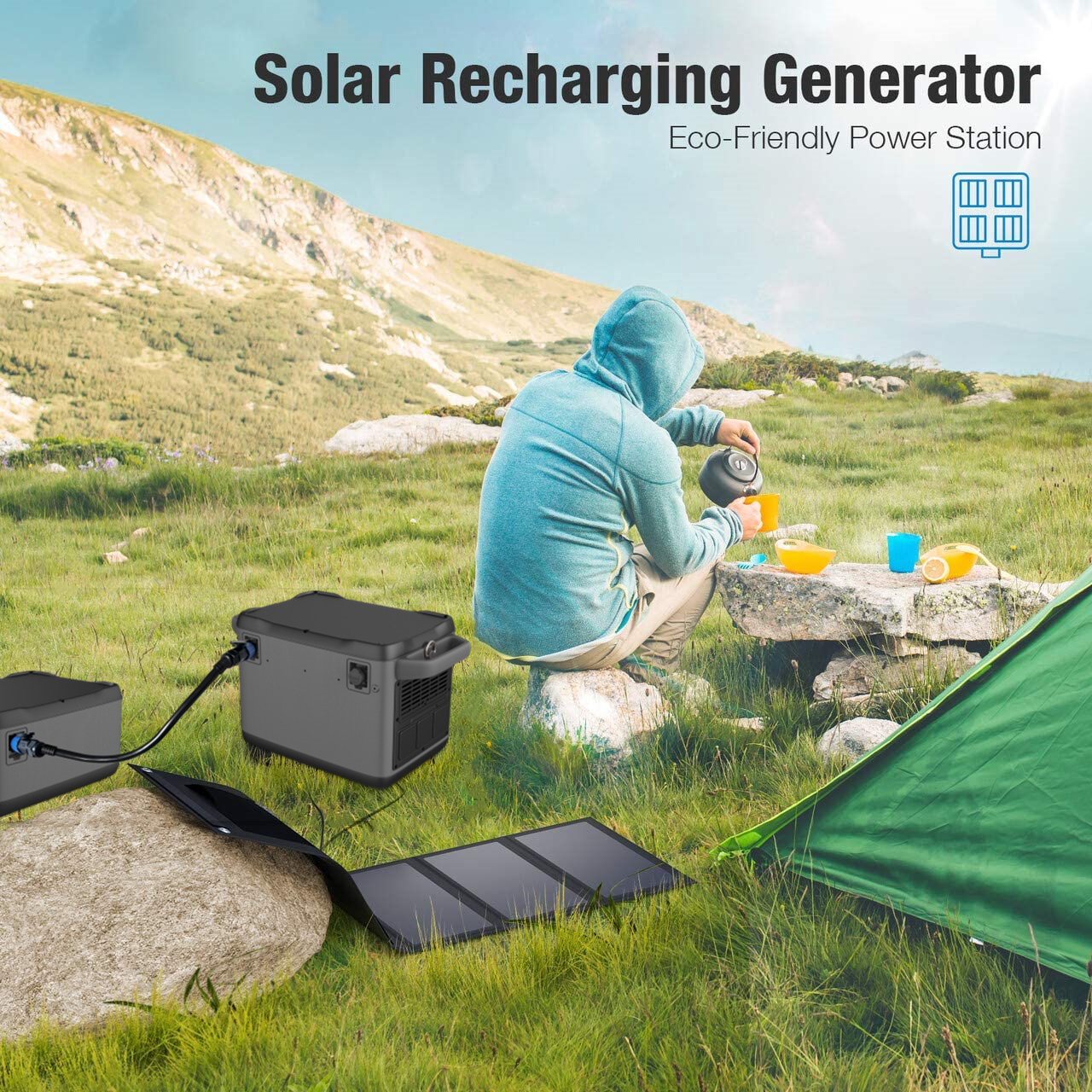 1200W høyytelses solenergigenerator for reservelading