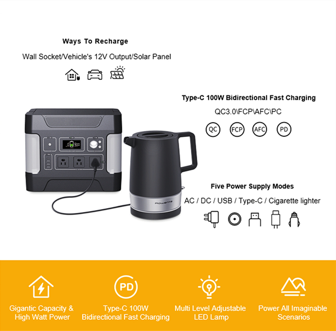 1000W Deep Cycle Solar Generator for mobillading